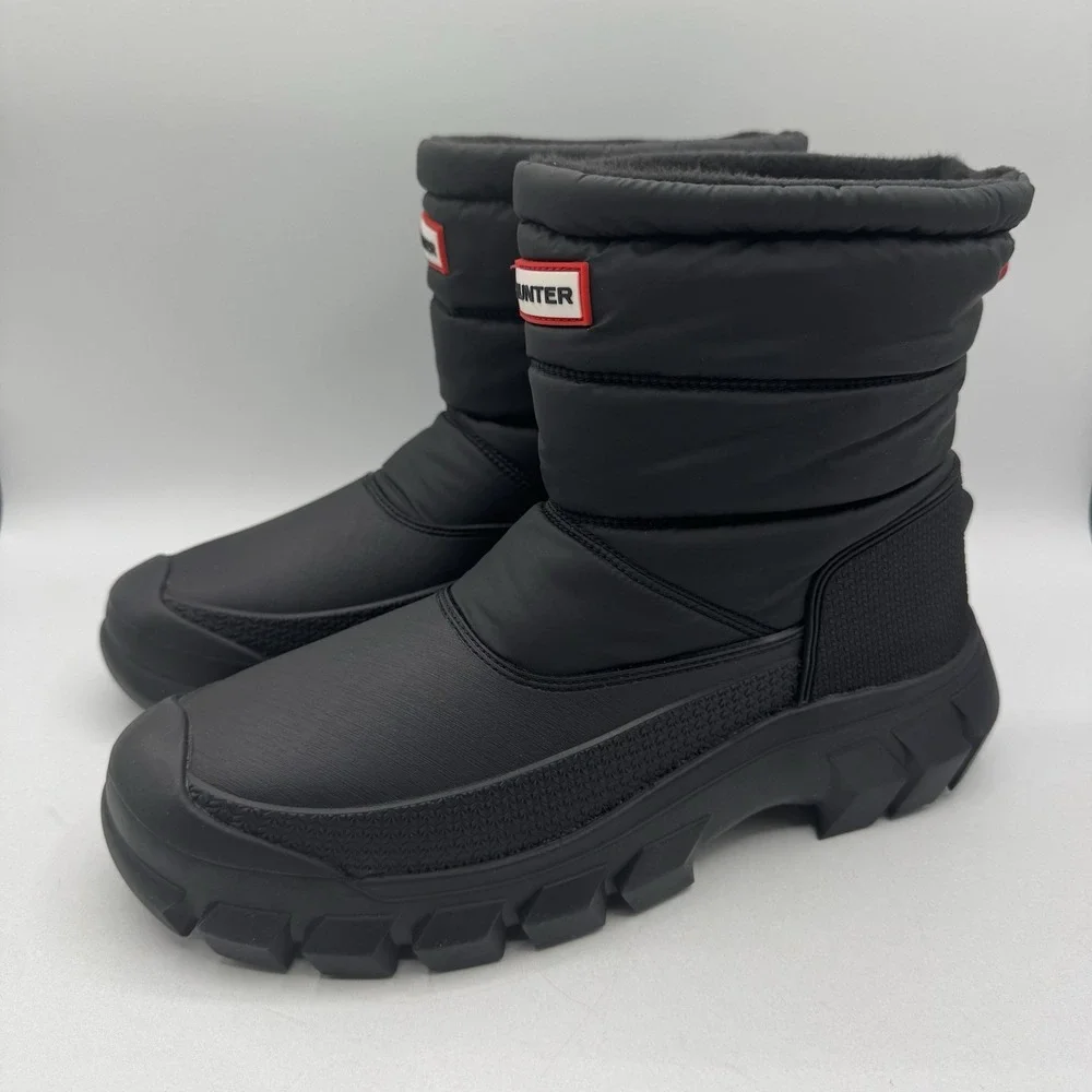 Hunter Intrepid Insulated Boots Men's Size 9‎ Black Nylon Rubber